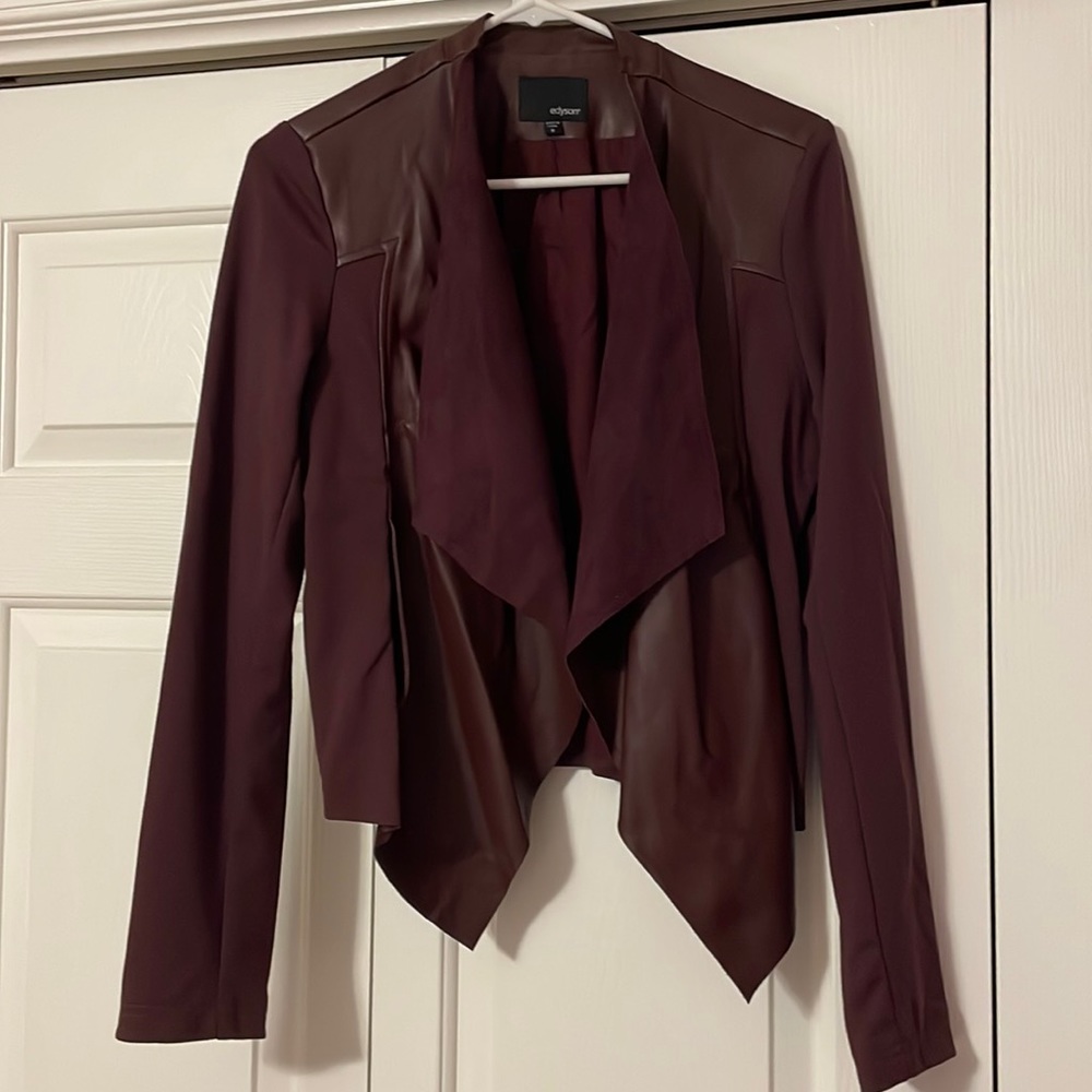 Edyson maroon leather jacket w suede detail. Size M. Great condition. Smoke free
